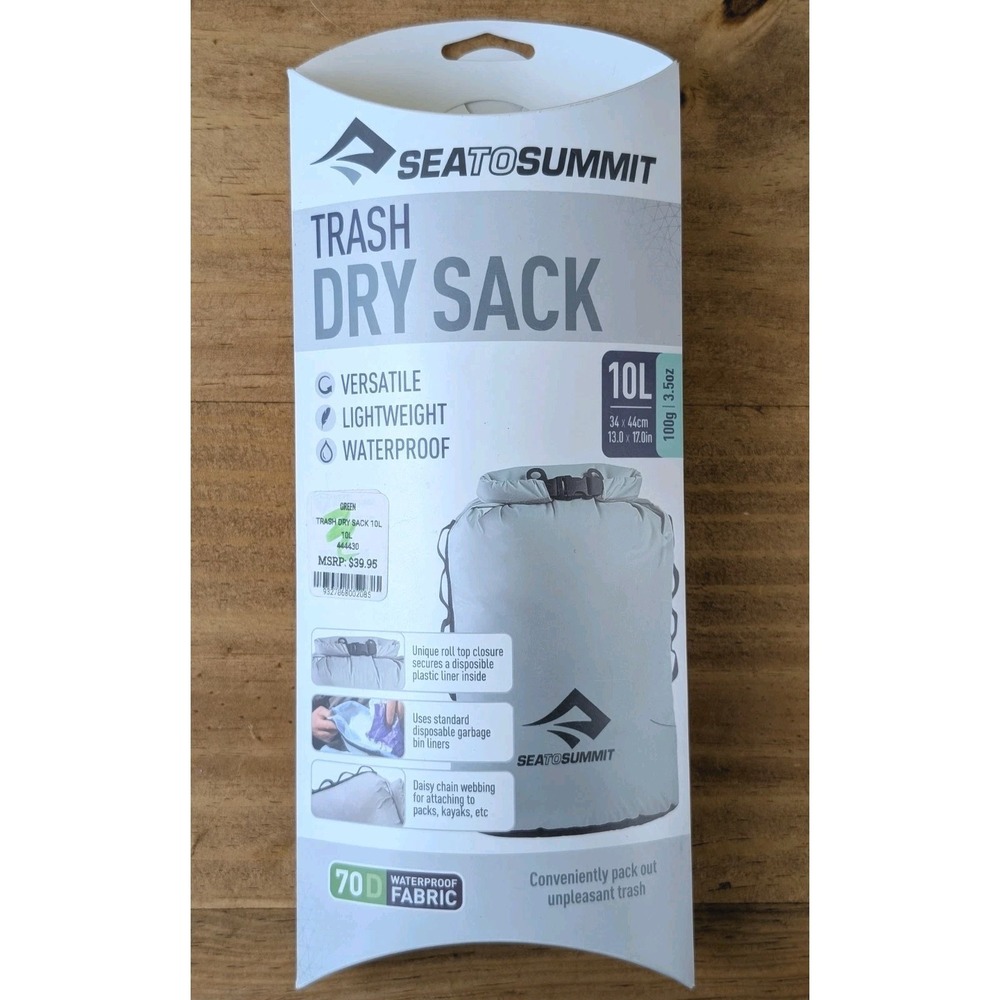 Sea to Summit Trash Dry Sack 10L Waterproof Camping Backpacking Bag NWT